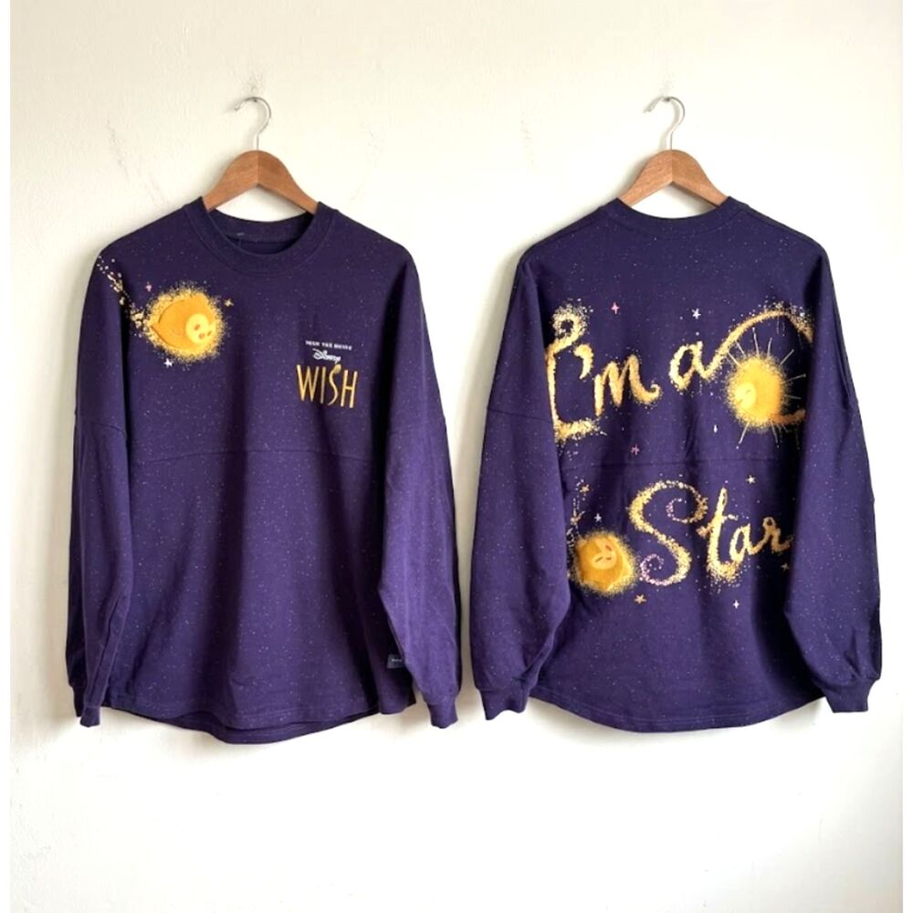 Disney Wish Spirit Jersey Adult M Purple Sparkle Glitter Resort Parks Travel